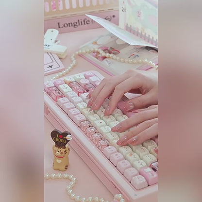 ARKTCAT x SOULCAT Pixel Meow Meow Keycaps 2025 – PBT+PC Transparent Foggy Dye-Sub Full Set 140+ Keys Kawaii Pixel Cat