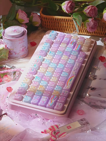 Rainbow Jelly Cat Double-Layer PC Keycaps | ARKTCAT x MAORBENG