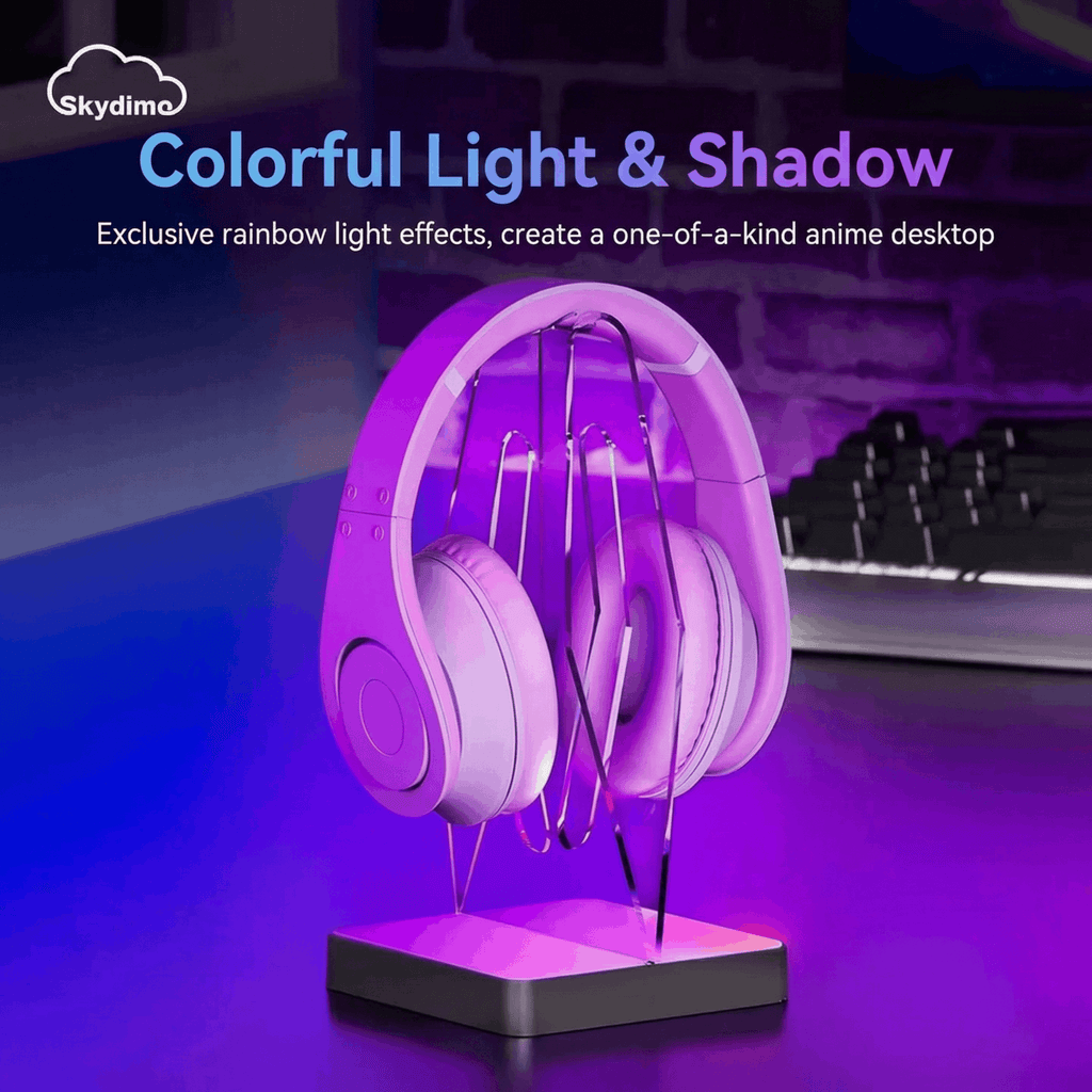 RGB Headphone Stand & Game Controller Stand Set - Dual Use for Gaming Desk Setup