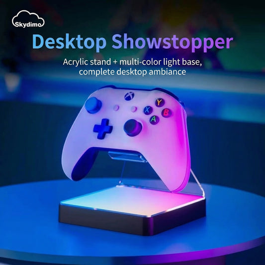 Exclusive Glow Controller Stand - Personal Gaming Peripherals Display with RGB LED Base